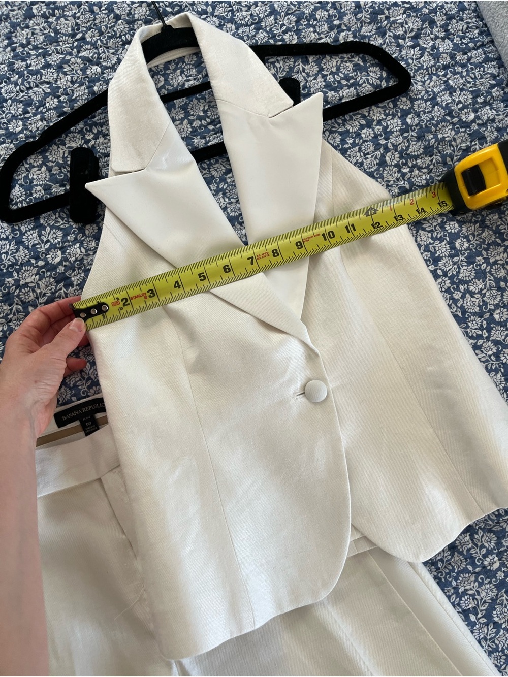 NWOT Banana Republic white linen halter tuxedo suit 00P